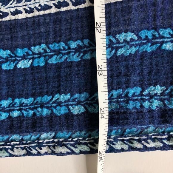 TOMMY BAHAMA Blue White Pop over Blouse Women XS - Picture 9 of 9